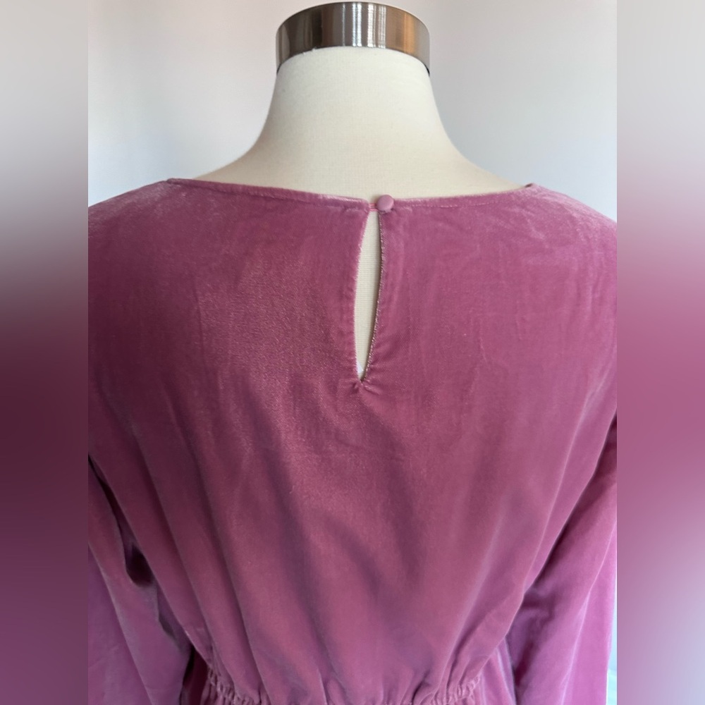 J. Crew Factory Dress Tulip Hem Velvet Wrap Special Occasion Guava Berry 14 - Picture 8 of 14